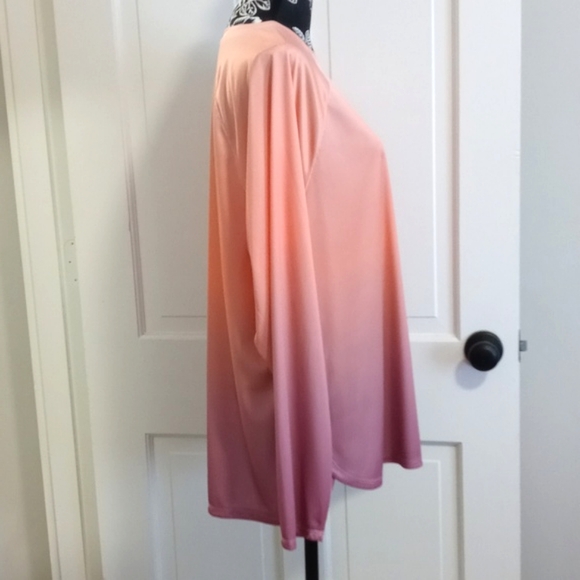 🆕️ 🌊Ocean + Coast🌊 - Ombre Peach/Coral UPF 30+ Moisture Wicking L/S Shirt - Picture 6 of 16